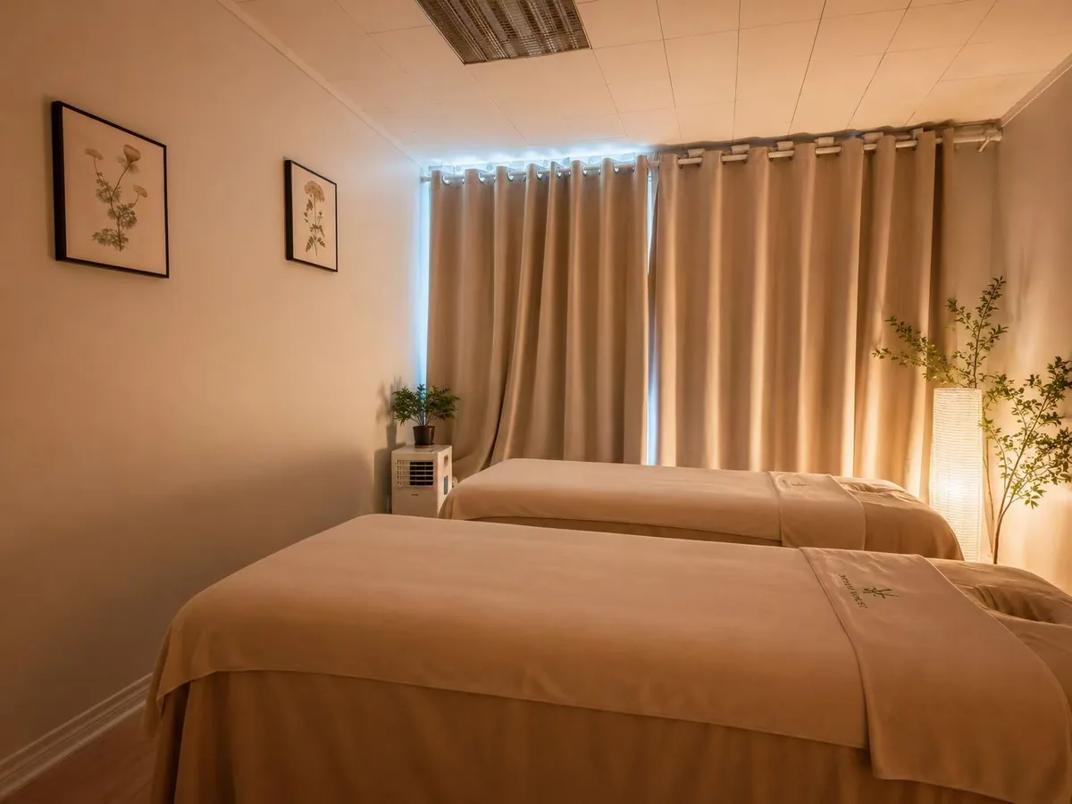 Duo treatment room with two massage tables at Maison Forest Spa
