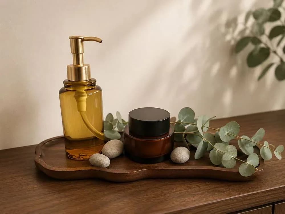 Spa accessories and greenery at Maison Forest Spa