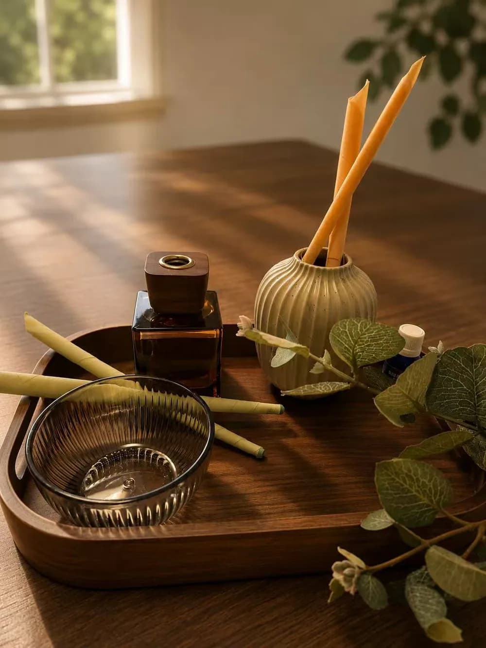 Massage oils and spa details at Maison Forest Spa