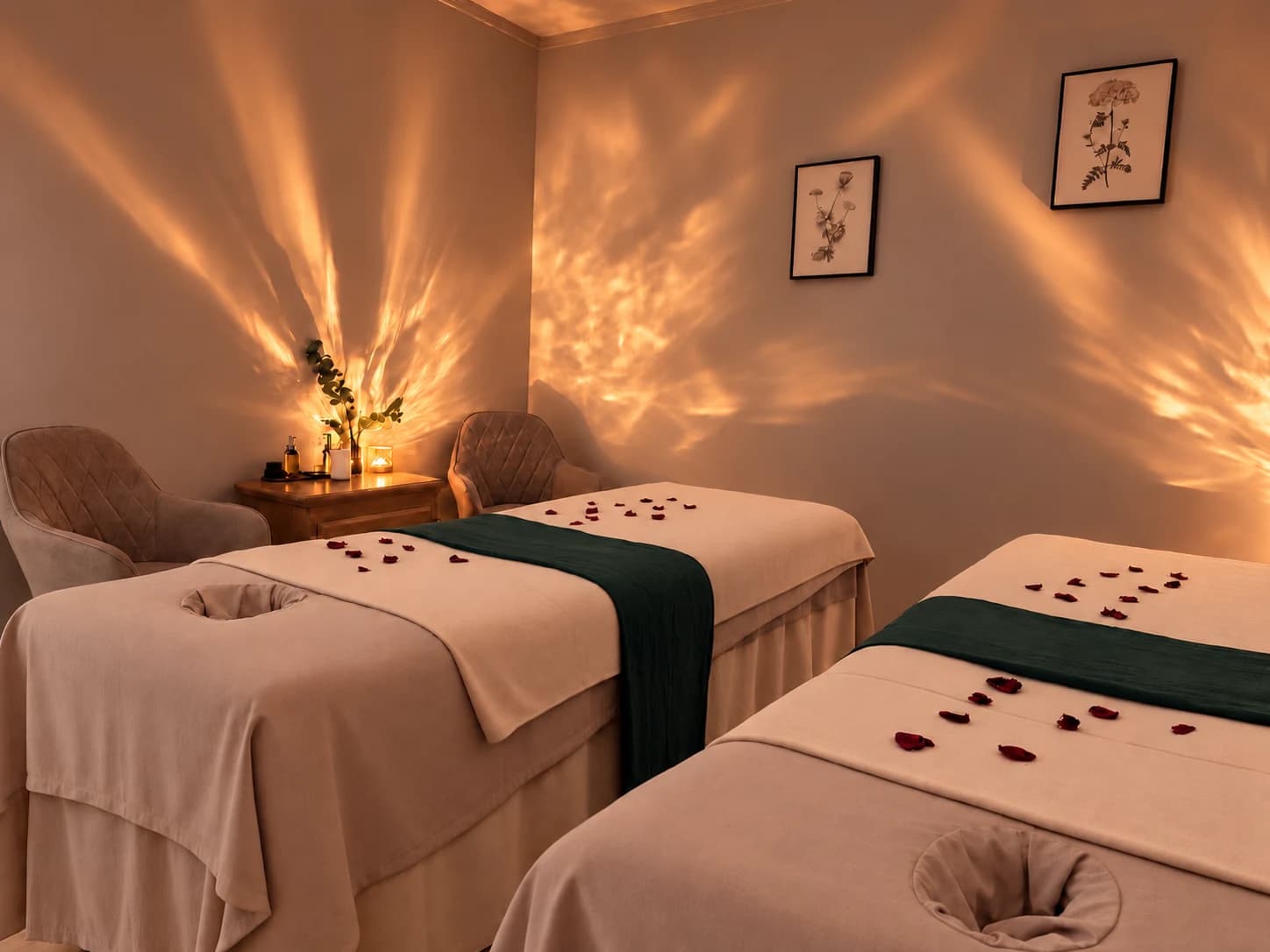 Duo treatment room with two massage tables at Maison Forest Spa