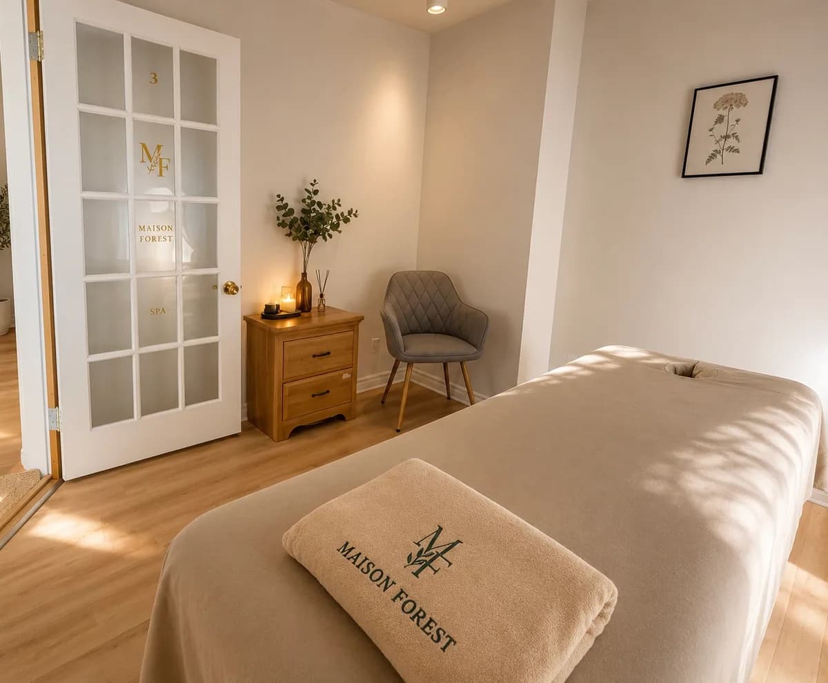 Real single treatment room at Maison Forest Spa